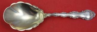 Berry Spoon light GW  scalloped w/ applied lacing  8 3/4