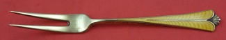 Strawberry Fork 2-tine vermeil  w/ yellow enamel  4 1/4