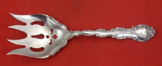 Fish Serving Fork large  w/ applied lacing  8 1/2