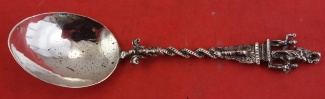 Sugar Spoon w/ woman with 3 children  3-D handle  6