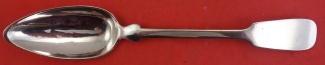 Serving Spoon early coin  marked Felrunkel  c. 1790-1810  9 3/8