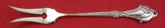 Pickle Fork 2-tine with wood lily design  4 7/8
