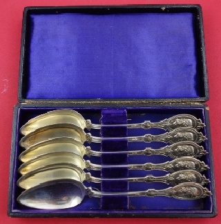 Place Soup Spoon 6-pc great condition  in fitted box  7 1/4