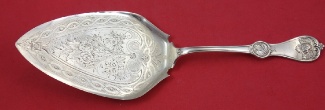 Pie Server FH  AS  brite-cut flowers on blade  9 1/4