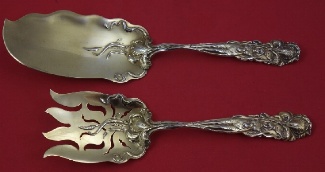 Fish Serving Set vermeil  11 3/8
