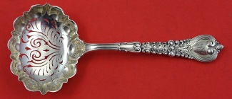 Sugar Sifter scalloped  w/ art nouveau pierced  6