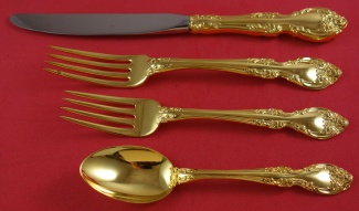 Regular 4-pc Setting availability based on stock listed below - Melrose - Vermeil by Gorham - Sterling