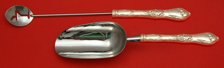 Bar Set **made to order 2-pc Bar Set Which Includes: Martini Spoon 12” & Ice Scoop 9” HH WS - Les Cinq Fleurs by Reed and Barton - Sterling - With Monogram
