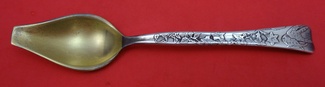 Melon Spoon GW  w/ hummingbird & flowers - Lap Over Edge Acid Etched by Tiffany - Sterling