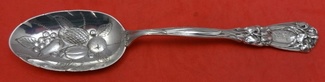Berry Spoon hand-chased w/ fruit in bowl  8 1/4
