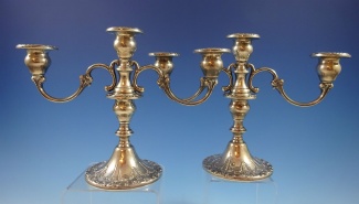 Candelabra # 750  Duchess  pair  3 light  weighted  8 1/4