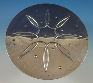 Trivet #80  w/ sterling top & ebony base w/ 2 small dents  8