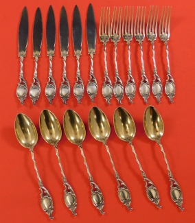 Dessert Set 18-pc  6 knife GW FH AS  6 1/2