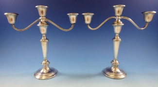 Candelabra pair  #808/1  3-light  weighted  11 1/2