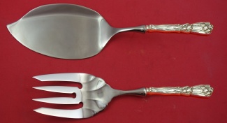 Fish Serving Set / Salmon  **made to order  fork fluted 9 1/4