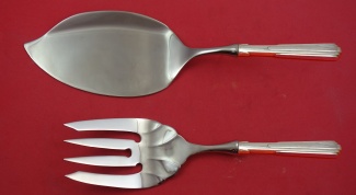Fish Serving Set / Salmon  **made to order  fork fluted 9 1/4