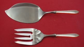 Fish Serving Set / Salmon  **made to order  fork fluted 9 1/4