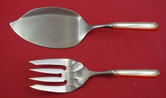 Fish Serving Set / Salmon  **made to order  fork fluted 9 1/4