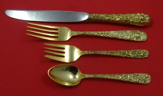 Regular 4-pc Setting availability based on stock listed below - Repousse - Gold by Kirk - Sterling