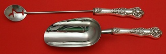 Bar Set **made to order 2-pc Bar Set Which Includes: Martini Spoon 12” & Ice Scoop 9” HH WS - New King by Dominick and Haff - Sterling
