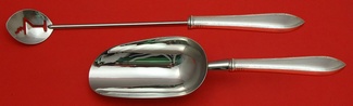 Bar Set **made to order 2-pc Bar Set Which Includes: Martini Spoon 12” & Ice Scoop 9” HH WS - Reeded Edge by Tiffany - Sterling