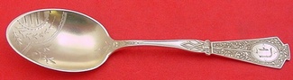 Ice Cream Spoon GW  flower in bowl  brite-cut  5 1/2