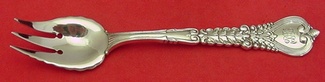 Pastry Fork 3-tine  2 hole  w/ ruffled edge  6 1/2