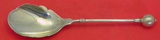 Berry Spoon scalloped w/ engraved edge  10 1/4