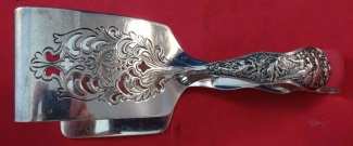 Asparagus Serving Tong scalloped piercing  brite-cut  7 1/2