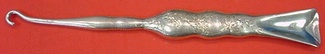Button Hook / Shoe horn combo HH  AS bright cut vine with leaves & flowers  8 1/8