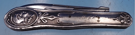 Pocket Knife coin silver & steel  folded 3