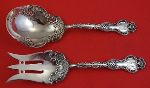Salad Serving Set pierced  9 3/4