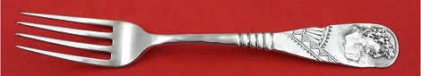 Dessert Fork w/ maiden dated 1889 6 3/8