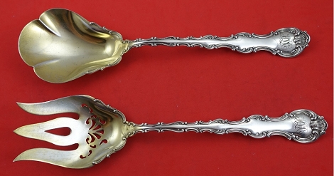Salad Serving Set GW w/ applied lacing 10 3/8