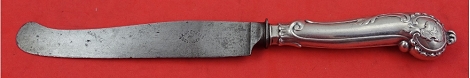 Regular Knife Berlin by Otto Schneider c.1879-1920's w/ JA Henckels carbon steel blade & applied stag creast 9 1/4