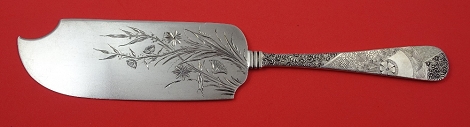 Ice Cream Slice chased and engraved handle w/ floral and Japanesque designs Brite-cut blade w/ flowers 11