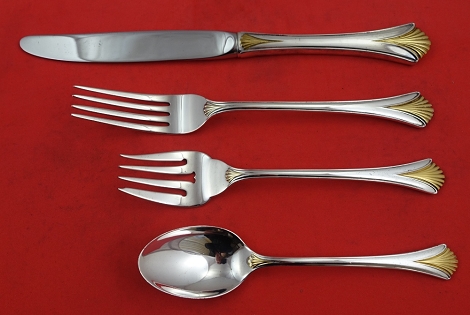 Regular 4-pc Setting availability based on stock listed below  - Regency Shell Gold by Lunt - Sterling