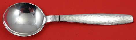 Cream Soup Spoon small  heavily hammered  5 3/4