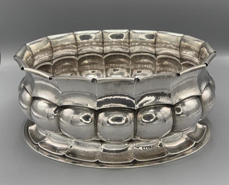 Ice / Punch Bowl hand hammered wt. 63.8ozt 14