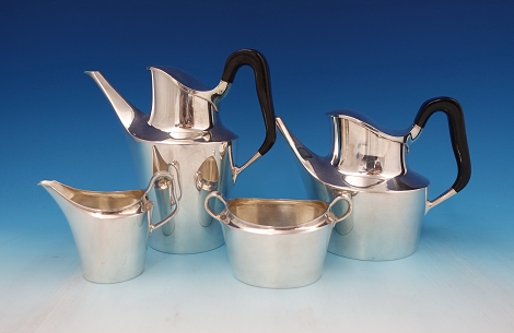 Tea Set 4-pc #464 sku# 5190-h - Charlotte by Hans Hansen - Sterling