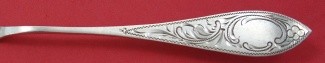Coffee Spoon vermeil  reverse bowl has birds, butterfly & flowers  w/ white enamel handle  5 3/8