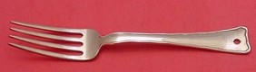Dinner Fork lap over in front  square  rare Tiffany copper sample  one of a kind - Lap Over Edge Plain by Tiffany - Sterling