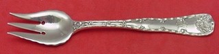 Pastry Fork 3-tine  2 hole  fluted edge  6 1/2