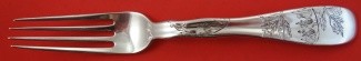 Dinner Fork w/  leaves & flower  7 7/8