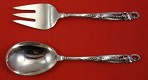 Salad Serving Set AS  similar to Jensen style  cast  leaf, bead & flower  8