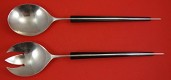 Salad Serving Set .925 silver  w/ wood  10 3/8