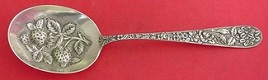 Berry Spoon large  w/ strawberries in bowl  unusual motif 8 3/8