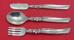 Junior Set 3-pc by D' Amioco Gallegos  w/ FH knife - Mexican Sterling by Various Makers - Sterling