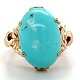 Vintage 14K Turquoise Ring Hand Wrought Flowers size 5.75 j5744