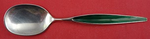 Ice Cream Spoon feather handle vermeil enameled green by Ohar Hval 5